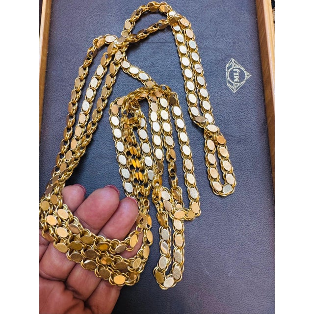 115 Gm 18 Karat Yellow Gold Handmade Chain 76 Inch Unique Opera Length For Sale In New York - Image 6 of 8