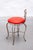 Mid-Century Modern Brass Vanity Chair with Red Leather Seat, France, 1950 For Sale - Image 4 of 10