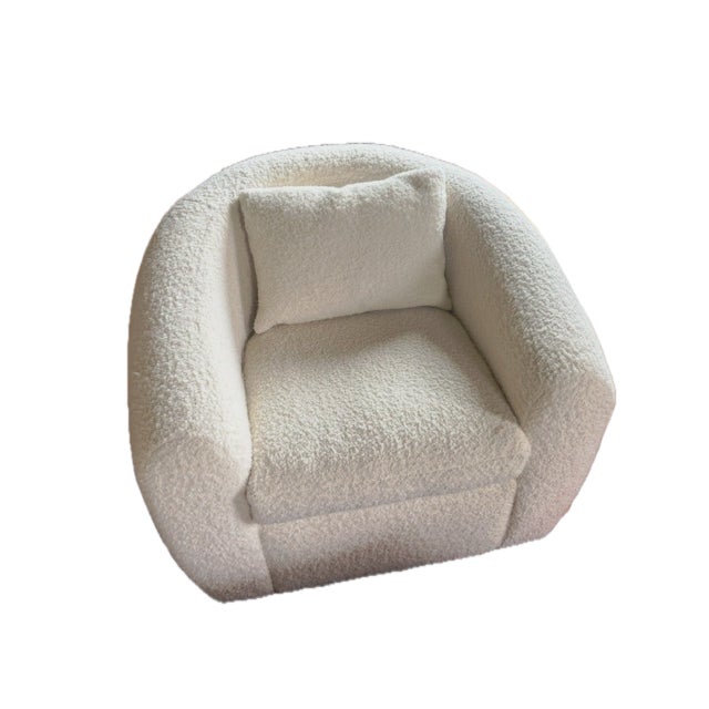Set of 2 Designer Custom Made Swivel Chairs For Sale - Image 9 of 10