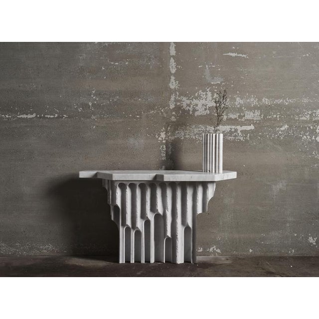 Not Yet Made - Made To Order Emersa Console Table in Bianco Carrara Marble by Bufalini Marmi For Sale - Image 5 of 8