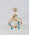 1970s Vintage French Empire Brass & Crystal Pendant Light With Aqua Blue Drops - Pair Restored For Sale - Image 5 of 18