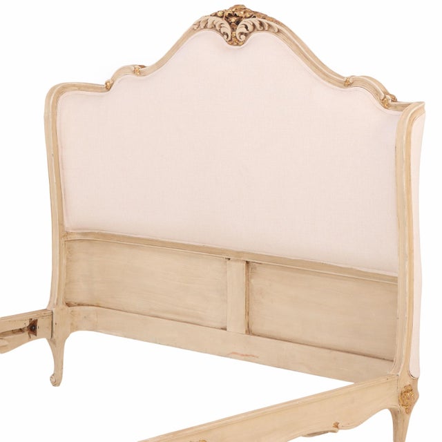 A French Louis XV Style Painted Full Size Bed, C. 1930. For Sale - Image 4 of 9
