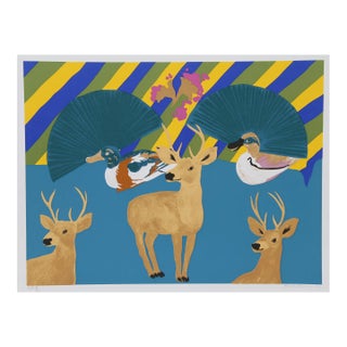 Hunt Slonem, Three Deer, Screenprint For Sale