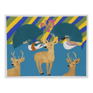 Hunt Slonem, Three Deer, Screenprint