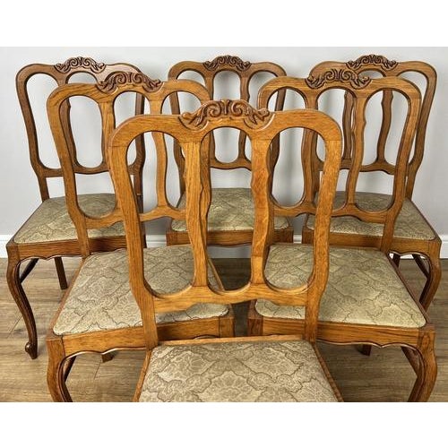 Vintage French Dining Chairs in Oak, Set of 6 For Sale - Image 3 of 15