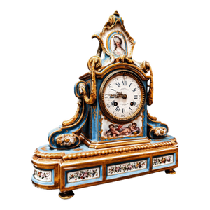 19th Century French Rihouet Porcelain Mantel Clock