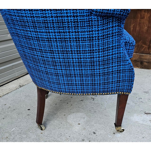 Antique Federal Barrel Back Upholstered Armchair For Sale - Image 10 of 12