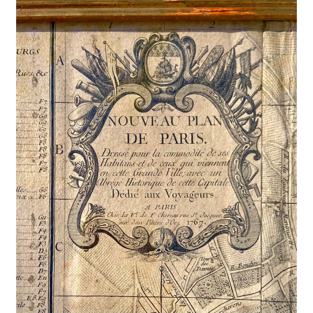 A beautiful and authentic antique map of Paris titled: “Nouveau Plan de Paris… Dédié aux Voyageurs” – Chéreau, circa 1767...