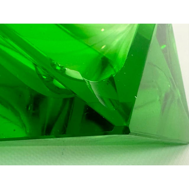 Art Deco Green Glass Ashtray attributed to Moser, 1930s For Sale - Image 9 of 10