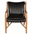 This accent armchair, inspired by mid-century design, features a sculptural wood frame with elegant, flowing arms....