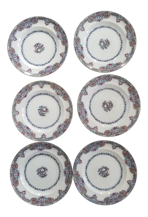 19th Century Antique Wedgwood Plates in Liffey Pattern - Set of 6