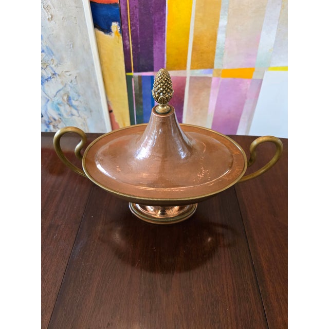 Antique Neoclassical Italian Copper Centerpiece Urn For Sale In Boston - Image 6 of 12