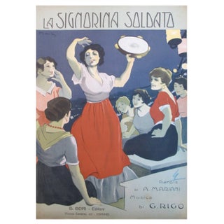 1930s Italian Music Sheet Signorina Soldato For Sale