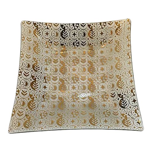 Mid-Century Georges Briard Gilt Serving Platter For Sale