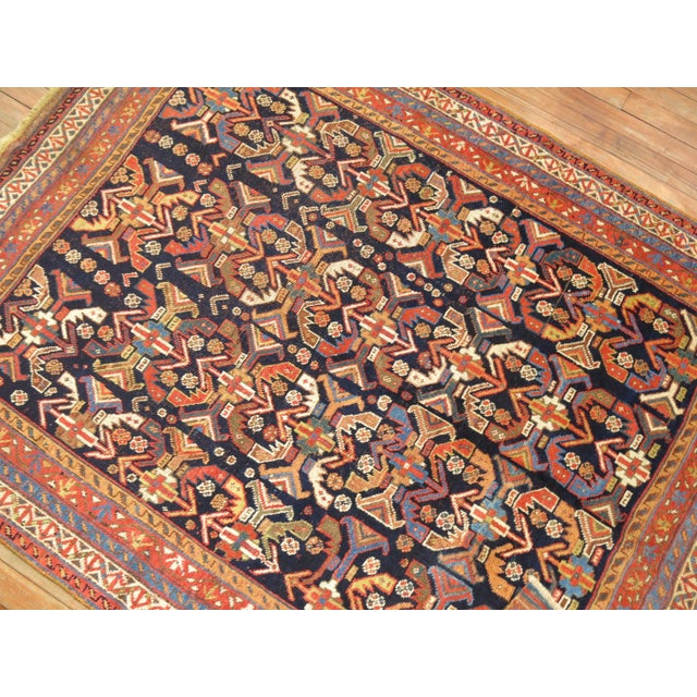 Antique Zabihi Collection Tribal Persian Afshar Geometric Rug - 4'3" x 5'10" For Sale In New York - Image 6 of 6