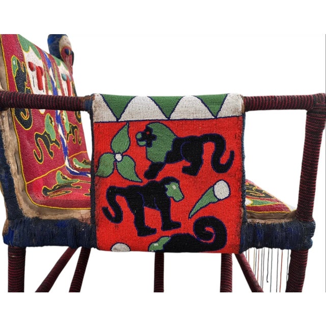 Mid 20th Century West African Beaded Armchair: A Yoruba Royal Seat For Sale - Image 14 of 15