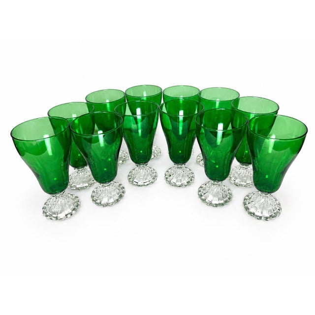 Mid-Century Modern Mid-Century Anchor Hocking Forest Green Burple Goblets and Roly-Poly Pitcher – 13 Pieces For Sale - Image 3 of 6