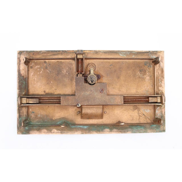 Metal Antique Cast Bronze 708 United State Post Office Box Door For Sale - Image 7 of 8