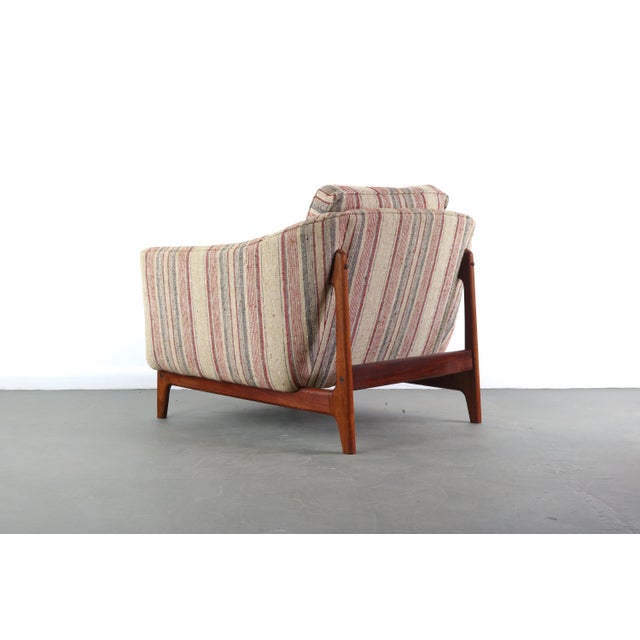 Mid-Century Modern Mid Century Modern Danish Lounge Chair on Walnut Base with Gorgeous Back Detail For Sale - Image 3 of 7