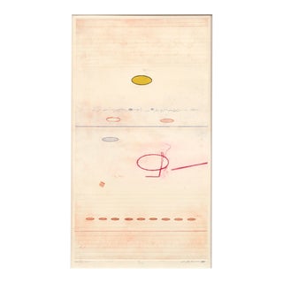 "Orange Row", Abstract Geometric Minimalist Composition W Ovals, Limited Edition by Geoffrey Bowman For Sale