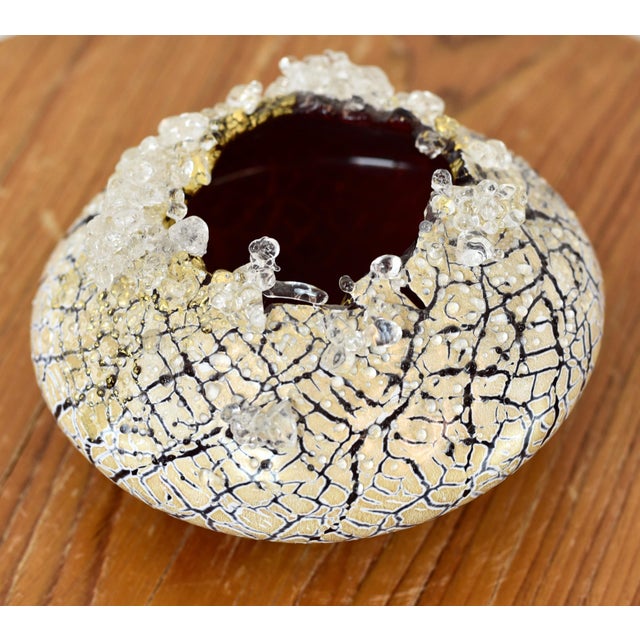 Gold Marsha Blaker Desomma Art Glass Vase For Sale - Image 8 of 11