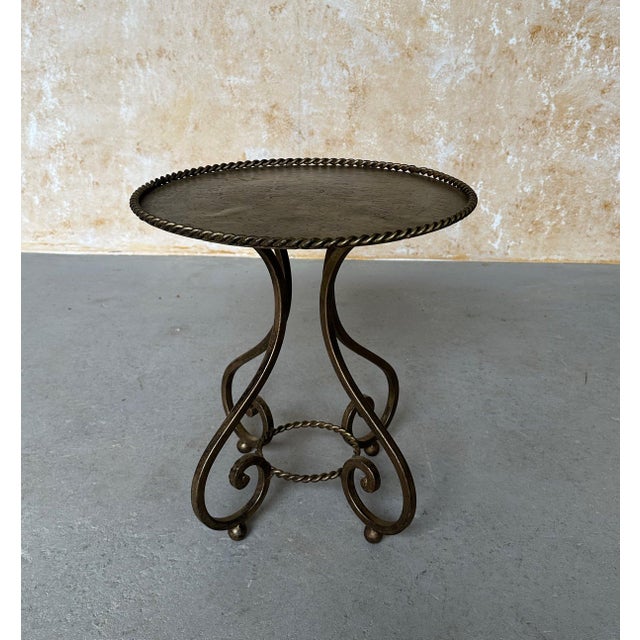 Spanish Vintage Spanish Gilt Iron Martini Drinks Table, 1950s For Sale - Image 3 of 17