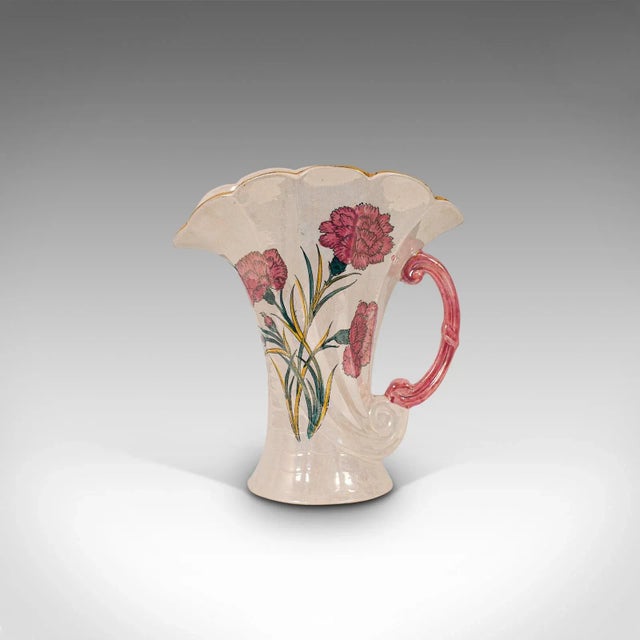 White Mid-20th Century Ceramic Floral Motif Pouring Jug For Sale - Image 8 of 13