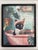 This adorable 8×10" art print features a stylish black cat lounging in a pink clawfoot tub, reading the newspaper like the...