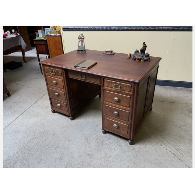 Antique Art Nouveau Freestanding Desk, 1915 For Sale - Image 11 of 12