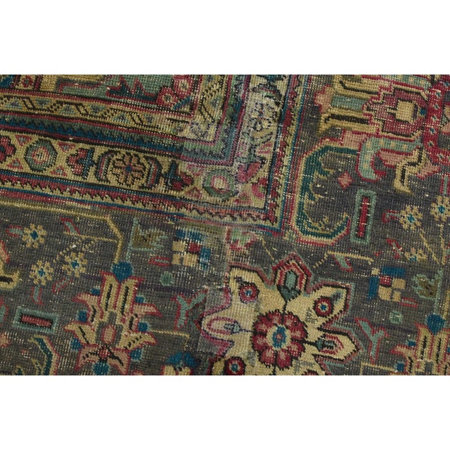 Tabriz Rug 9’8” X 11’8” Pink Wool Vintage Distressed Hand-Knotted Carpet For Sale - Image 12 of 16