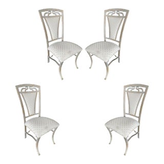 High Style Formal Dining Steel Side Chair, Set of 4 For Sale