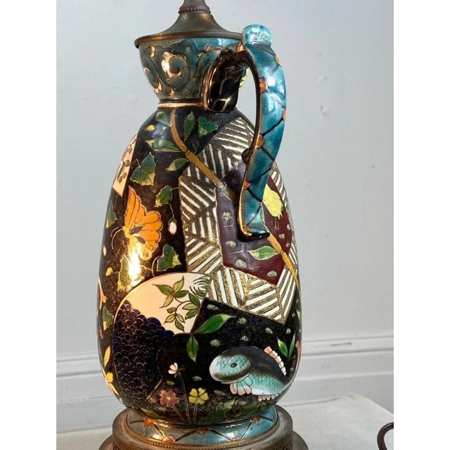 Brown Emil Fischer Asian Style Ceramic Lamp For Sale - Image 8 of 10