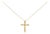 Gold Vermeil Diamond Accent Cross Pendant Necklace For Sale