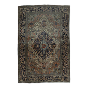 Fine Antique Persian Mohtasham Kashan Wool Rug 4’3" X 6’7"