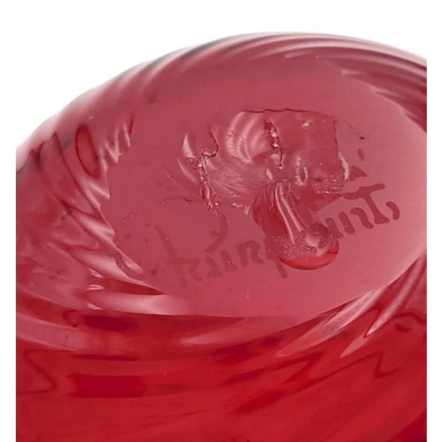 Small Red Glass Flask/Vase, Marked Pairpoint, u.s.a. Circa 1920 For Sale - Image 10 of 10