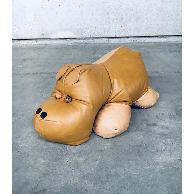 Leather Hippo Hippopotamus Footstool, 1970s For Sale - Image 15 of 16