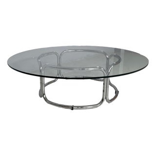 Italian Modern Coffee Table in Steel and Glass, 1970s For Sale