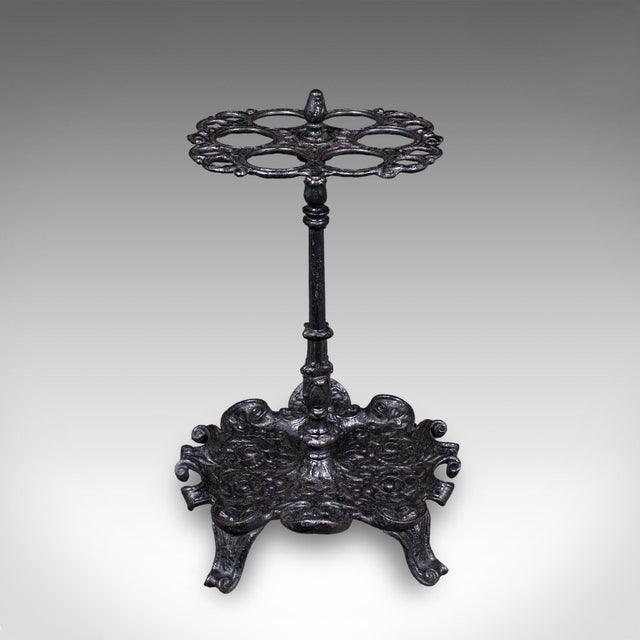 Antique Reception Hall Umbrella Stand, English, Cast Iron, Stick Loop, Victorian For Sale - Image 4 of 10