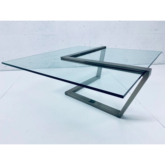 Design Institute of America Dia Glass and Brushed Chrome Coffee Table For Sale - Image 13 of 13
