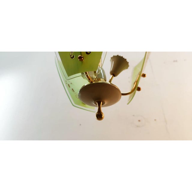 Beige Suspension Lamp with 3-Decorative Glasses For Sale - Image 8 of 18