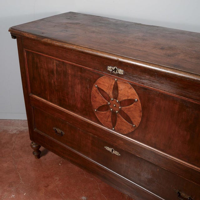 Cassacomo Chest Inlaid and Veneered with Various Woods, Italy, 19th Century For Sale - Image 9 of 18