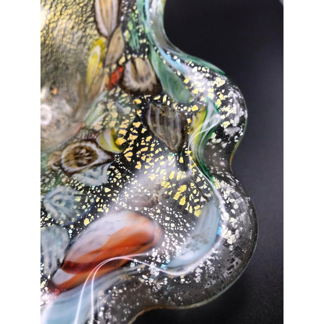 Gold Late 20th Century Murano Hand Blown Millifiori Shallow Bowl For Sale - Image 8 of 12