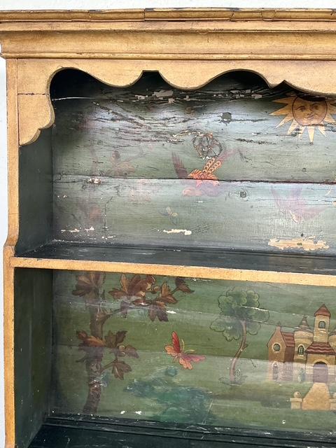 Vintage Gustavian Casa Gusto Hand Painted Hutch - Side view