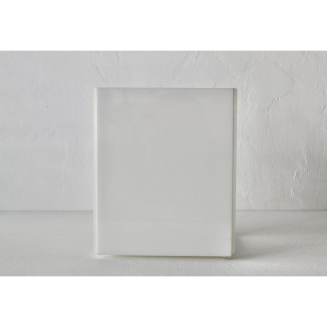 White Vintage Tizo Style White Lucite Acrylic Waste Basket For Sale - Image 8 of 12