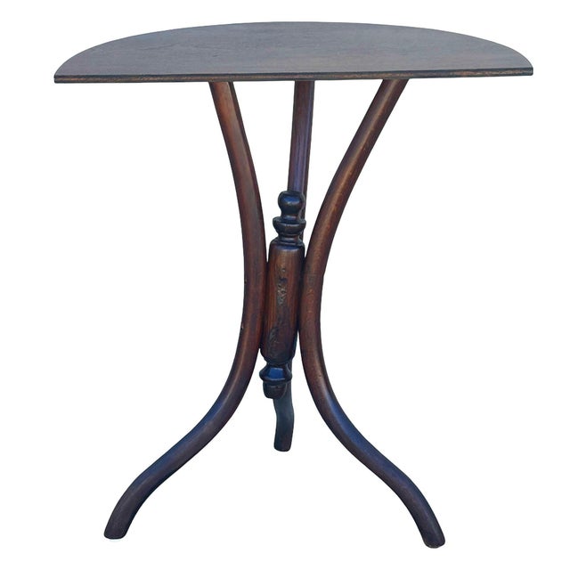 Late Victorian Bent Oak Small Tri-Leg Console Table by Jacob & Josef Kohn For Sale In Los Angeles - Image 6 of 7