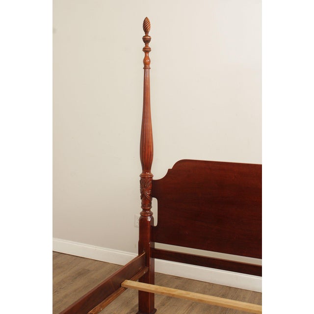 Lexington Queen Size Carved Mahogany Poster Bed For Sale - Image 10 of 18