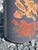 Beautiful Rosenthal vase having grey background and abstract decoration in orange, pale yellow, blue and green. CT