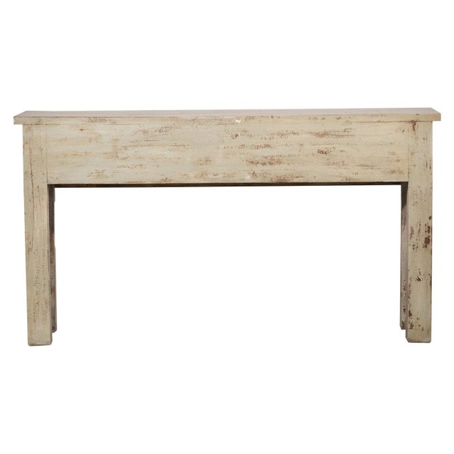 Far Pavilions 1990s Transitional Modern Hand Carved Solid Wood Console Table For Sale - Image 4 of 5