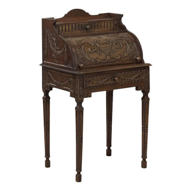 19th Century French Louis XVI Fruitwood Cylinder Cabinet ~ Nightstand For Sale