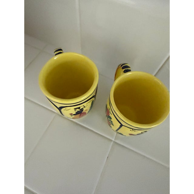 Mid 20th Century Henriot Quimper Soleil Yellow Accent Mug Featuring Lady, 2 Available For Sale - Image 9 of 9